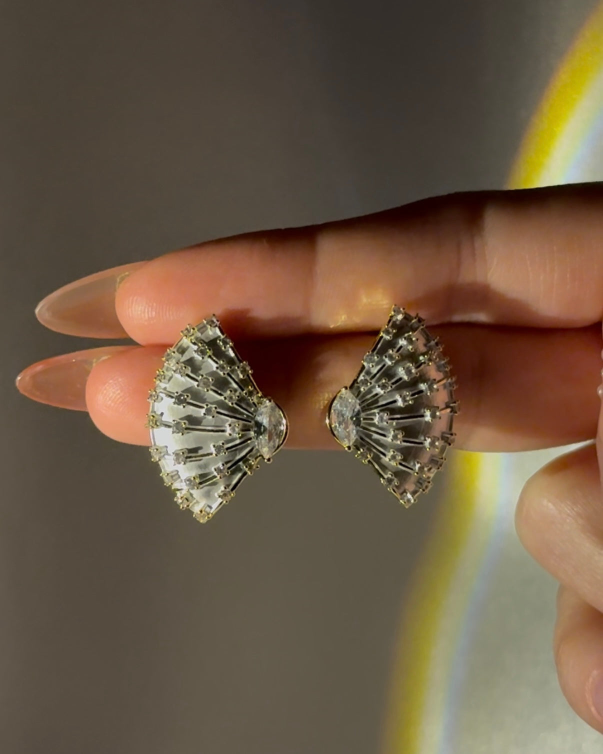Fan Gemstone Earrings | ☾257