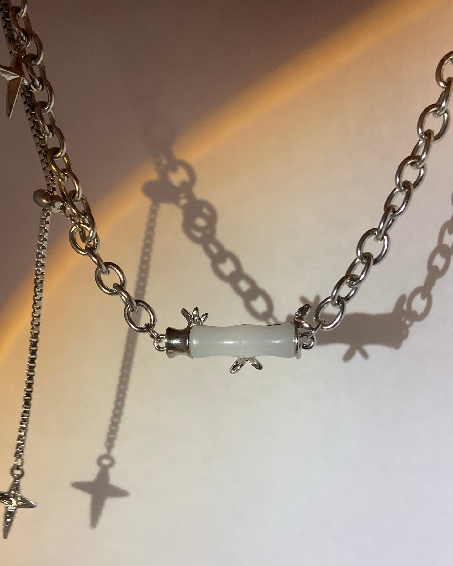 White Jade Bamboo Necklace | ☾235