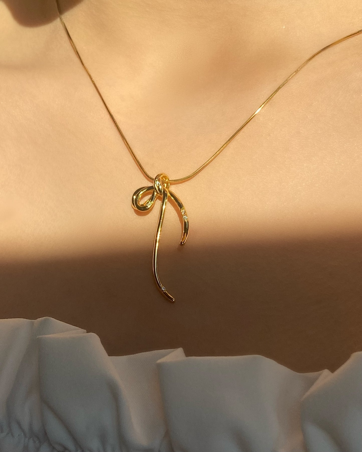 Coquette Ribbon Minimalist Necklace | ⏾132