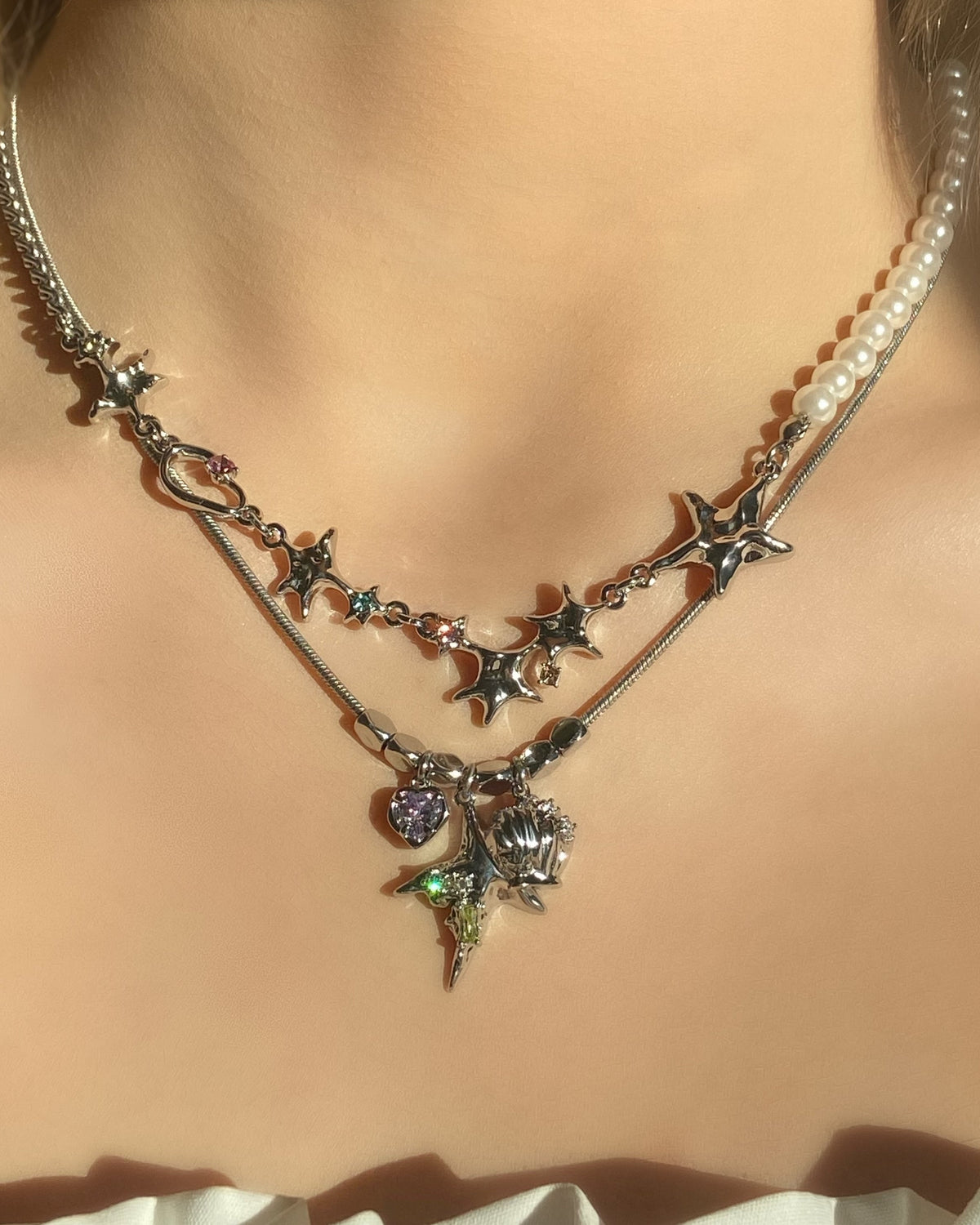 Starfish & Seashell Pendant Necklace | ⏾158