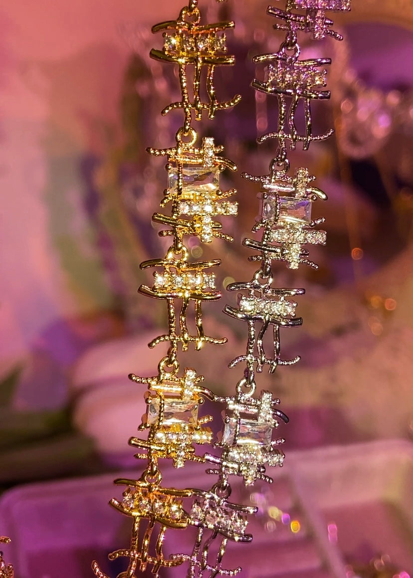 Criss-Cross Gemstone Necklace ☾255