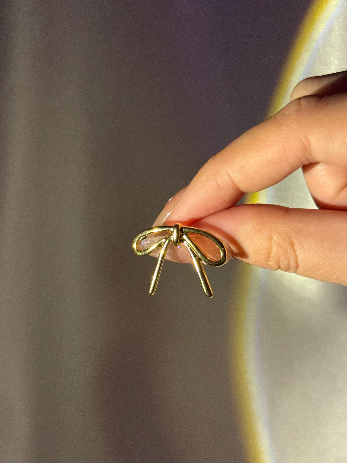 Silver Bow Ribbon Stud Earrings | ☾130