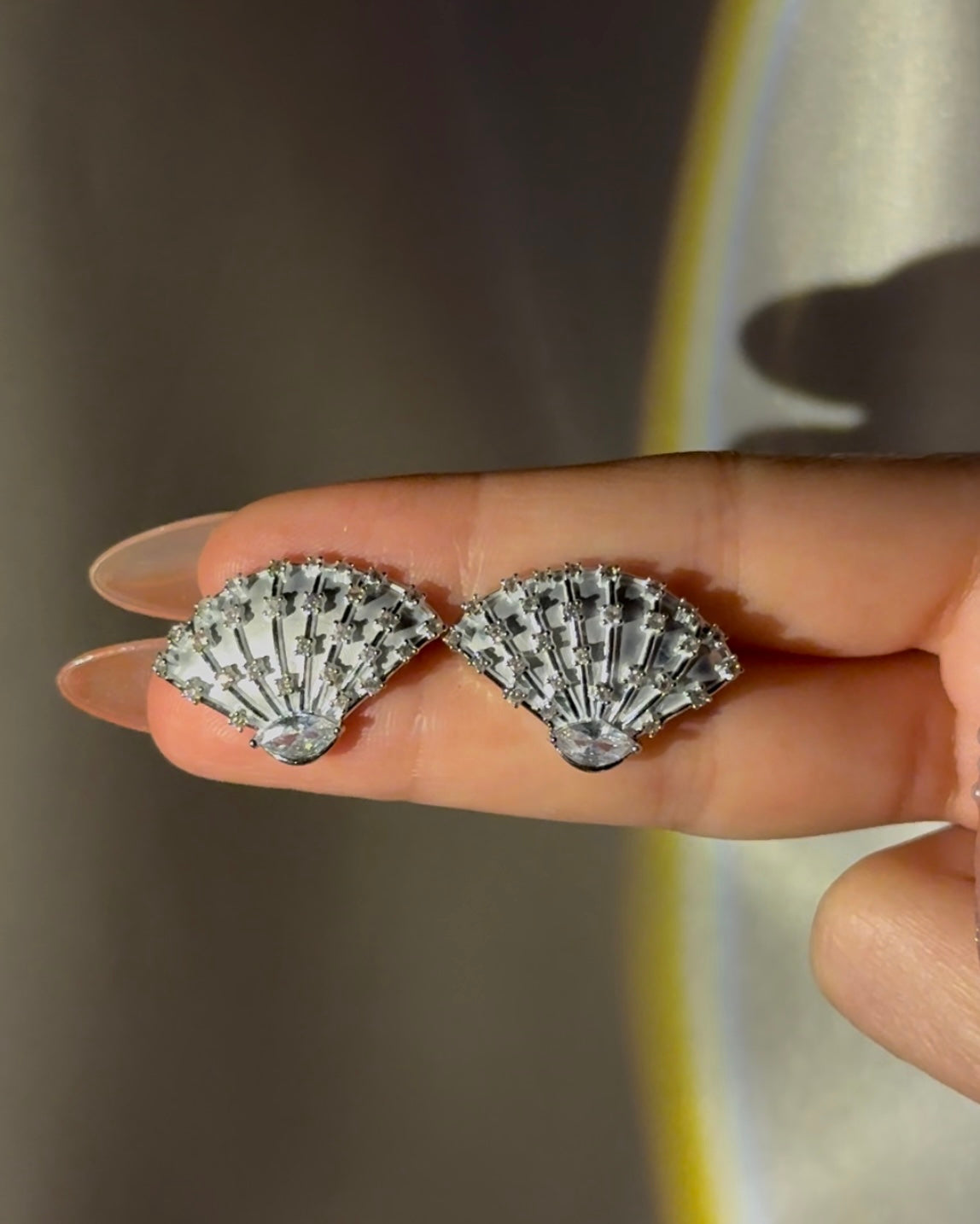 Fan Gemstone Earrings | ☾257