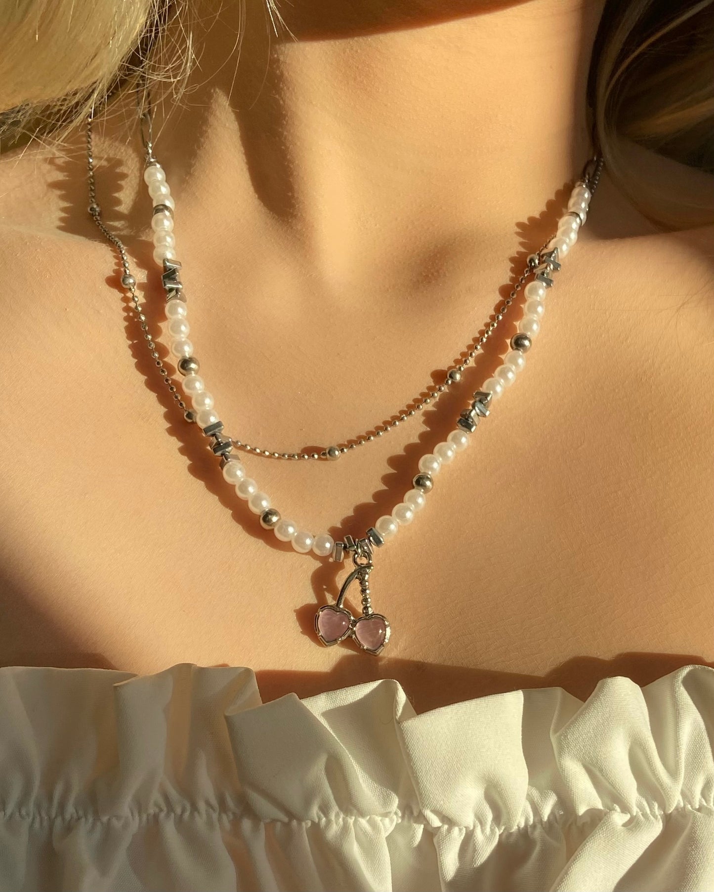 Cherry Pearl Necklace | ☾086