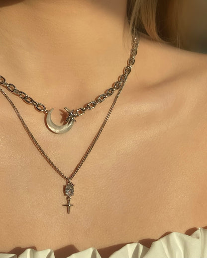 Layered Moon Necklace | ☾024