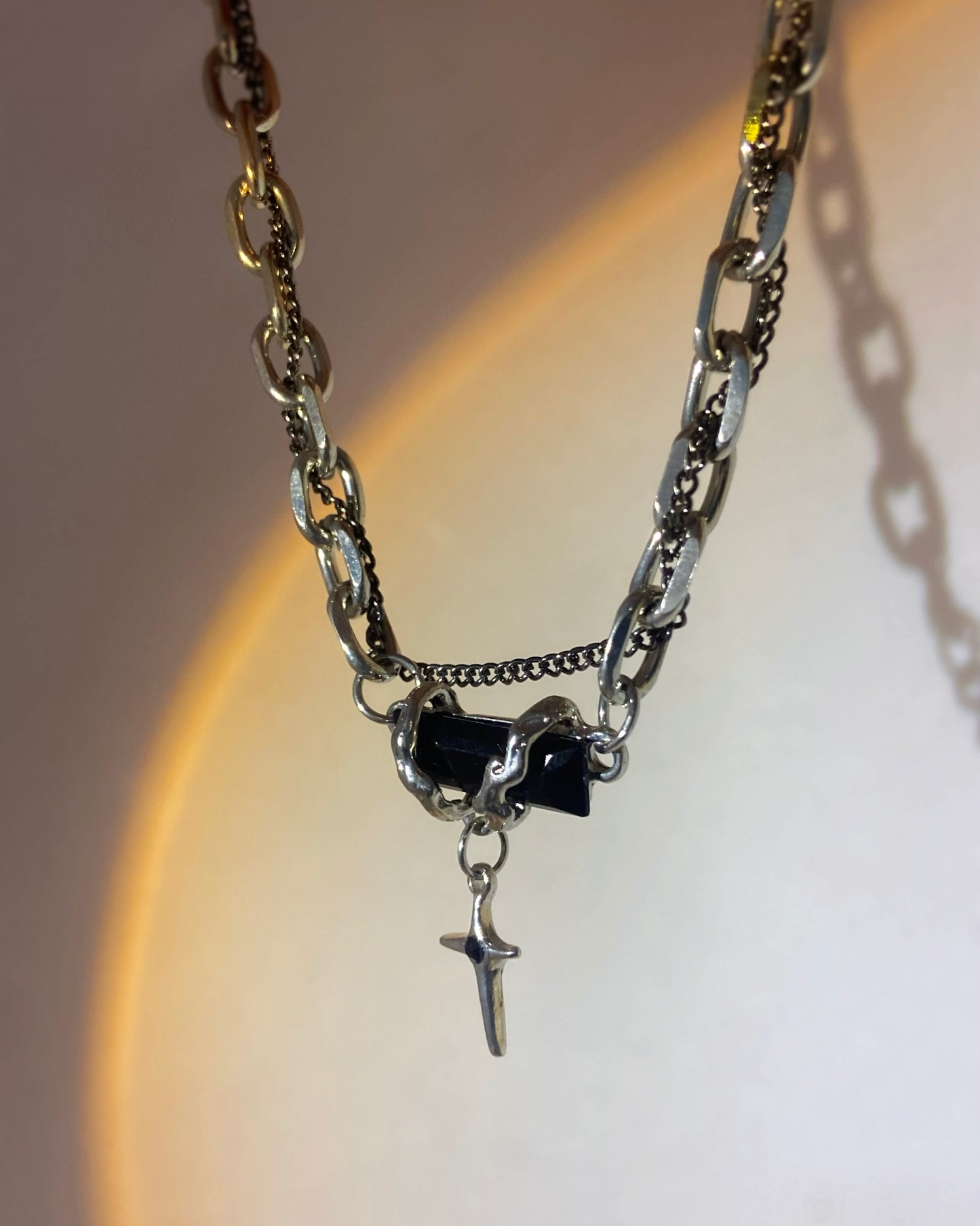 Black Gem Chain Necklace | ☾202