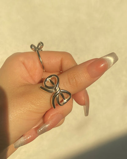 Chunky Silver Bow Ring | ☾136