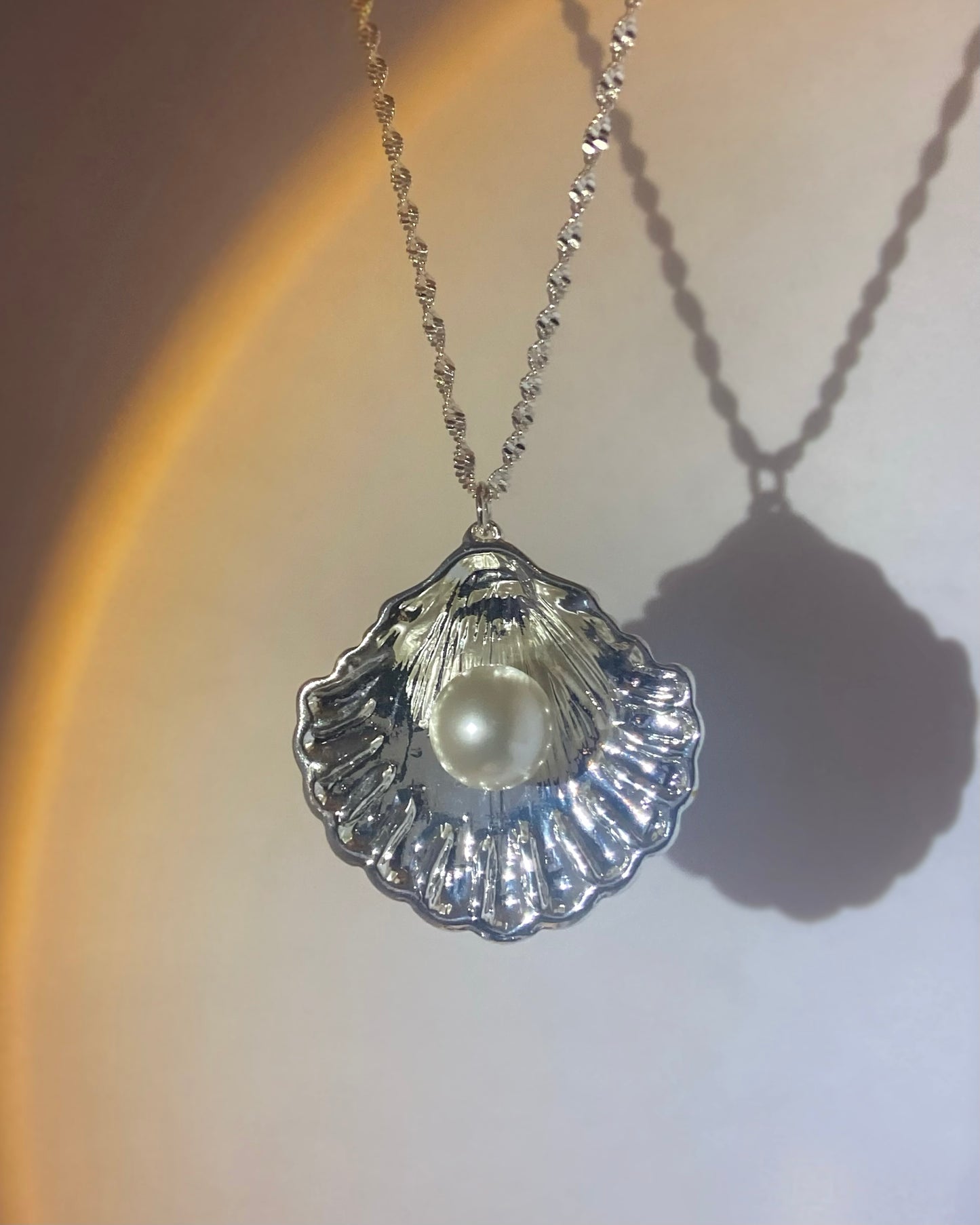 Seashell Pearl Pendant Necklace | ☾215