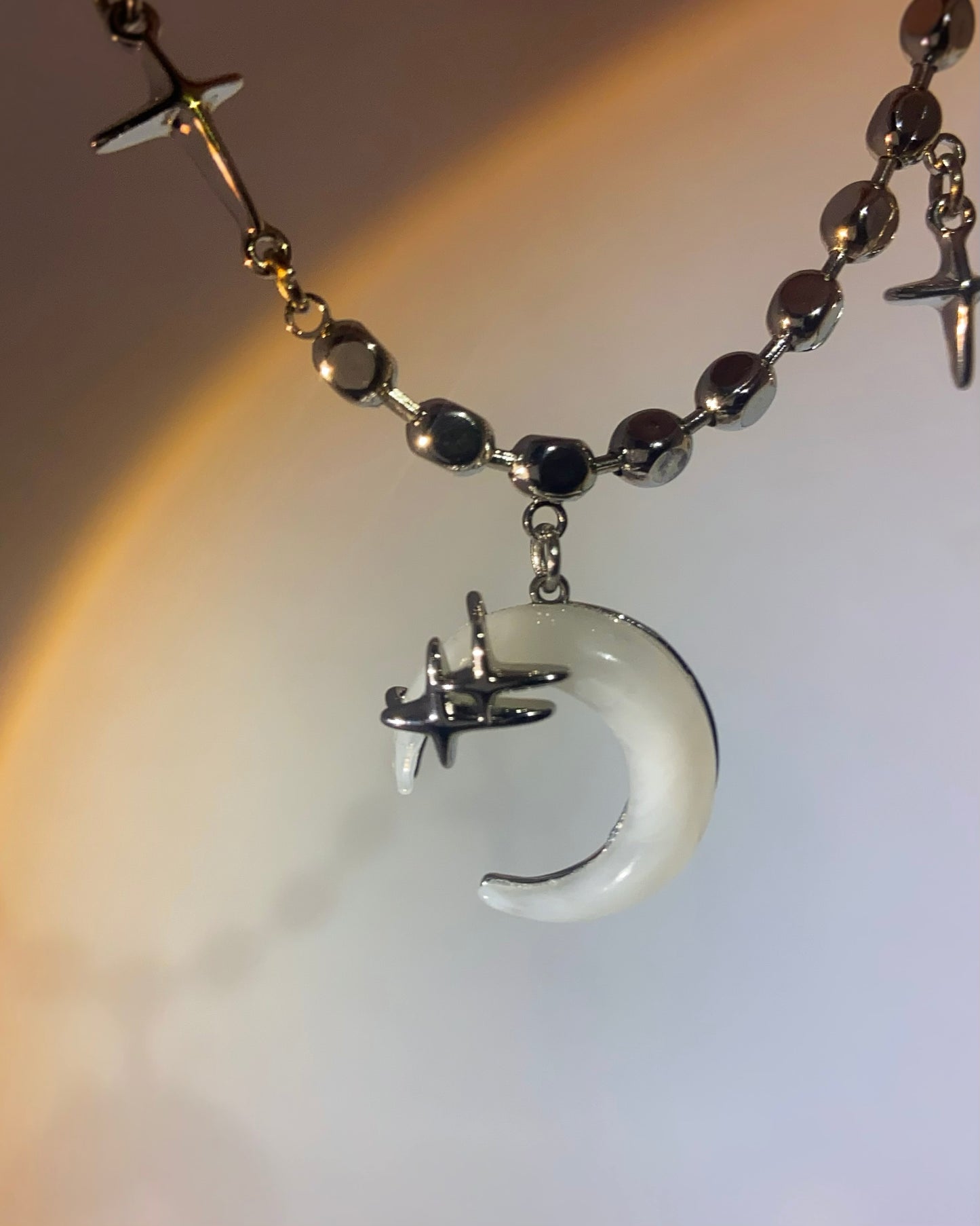 Beaded Moon Necklace | ☾025