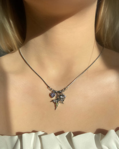 Starfish & Seashell Pendant Necklace | ☾158