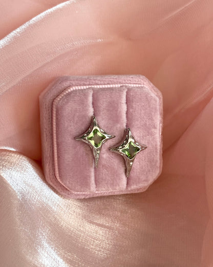 Green Star Stud Earrings | ☾191