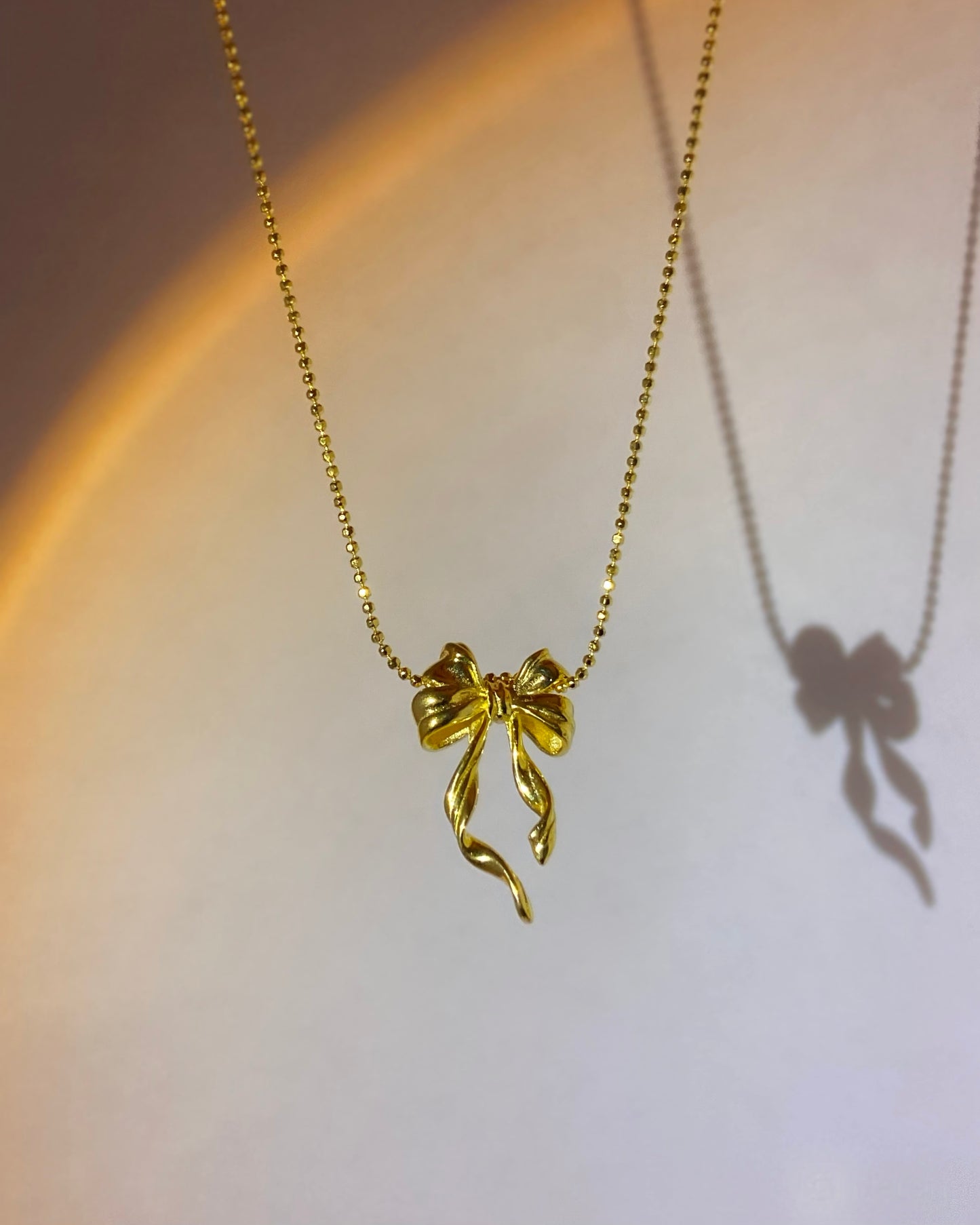 Ribbon Bow Pendant Necklace | ☾217