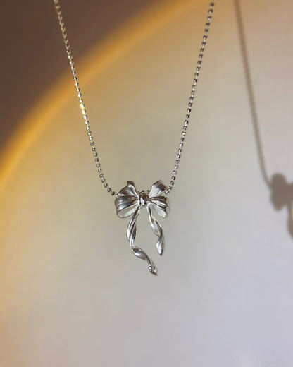 Ribbon Bow Pendant Necklace | ☾217