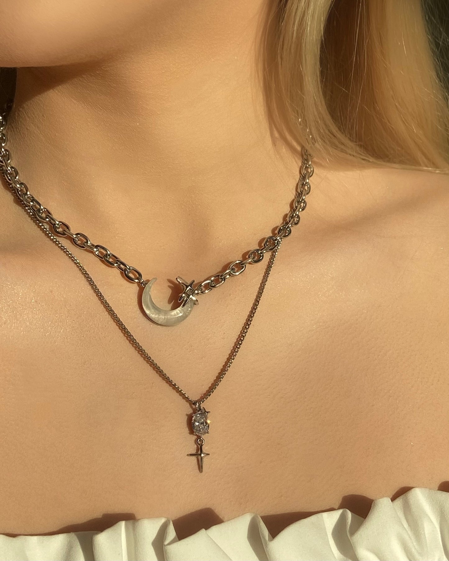 Layered Moon Necklace | ☾024