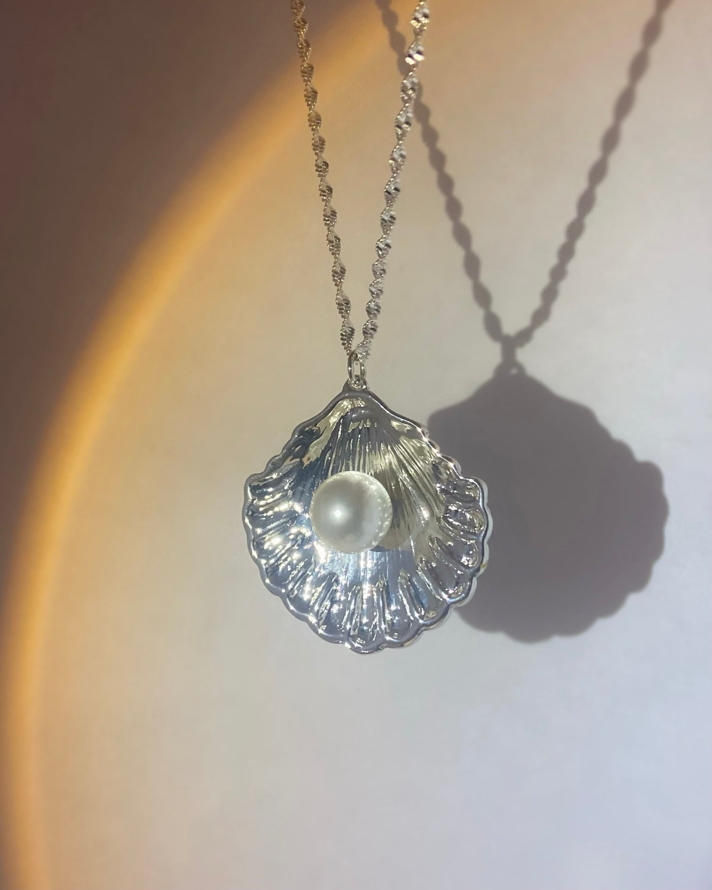 Seashell Pearl Pendant Necklace | ☾215