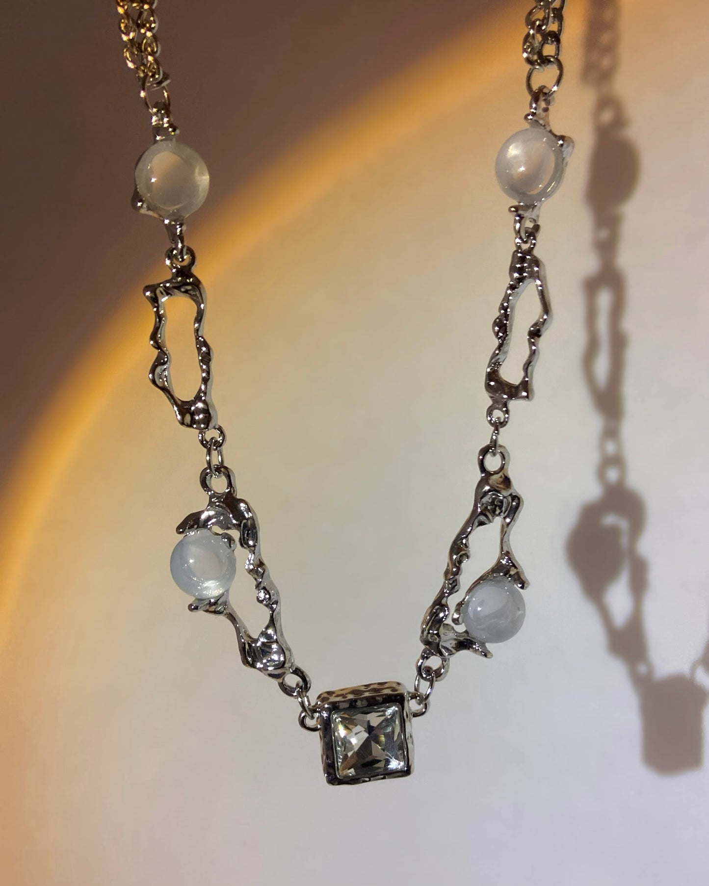 White Moonstone Gemstone Necklace | ☾222