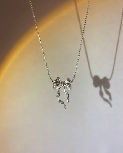 Ribbon Bow Pendant Necklace | ☾217