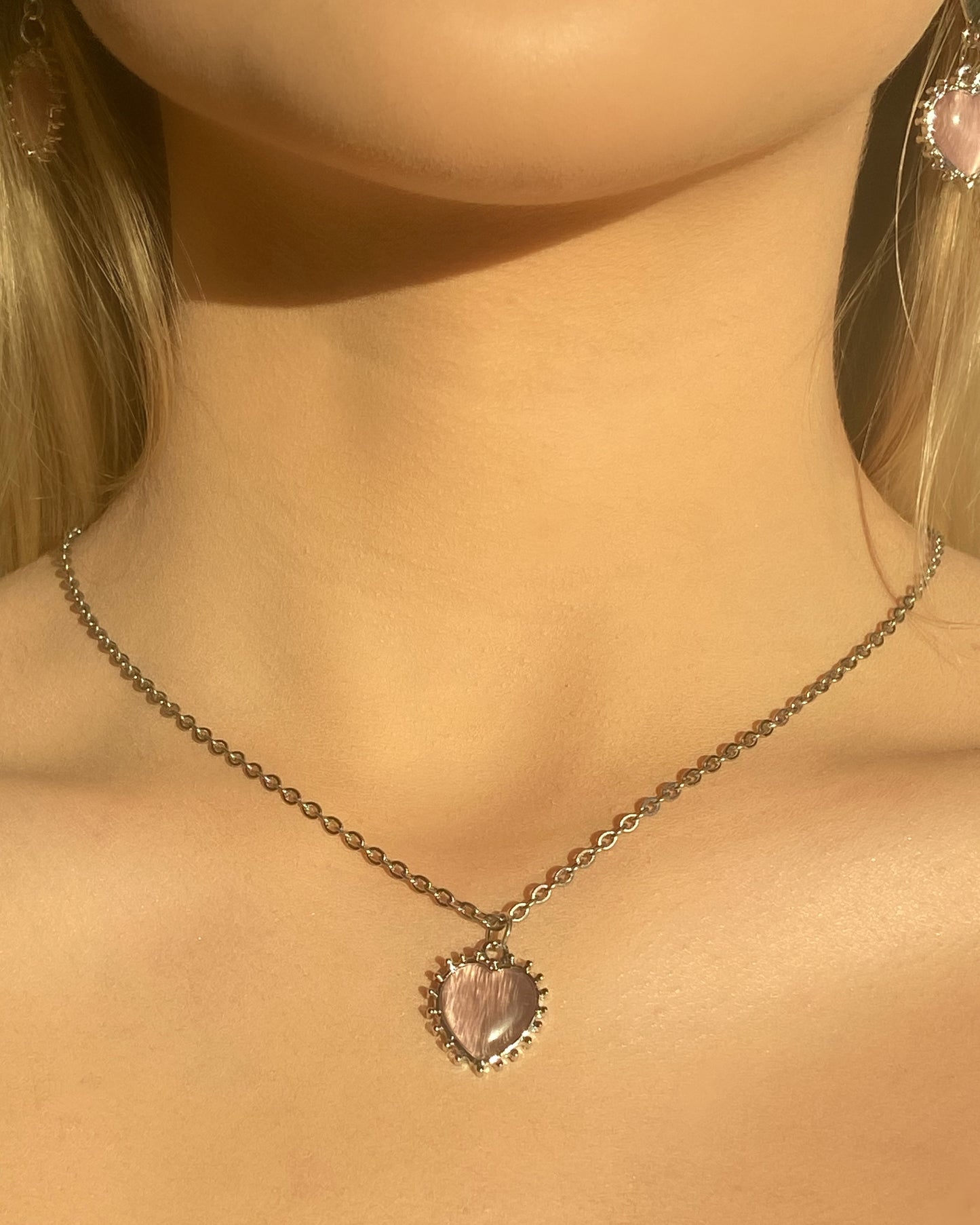 Pink Spiky Heart Necklace | ☾099