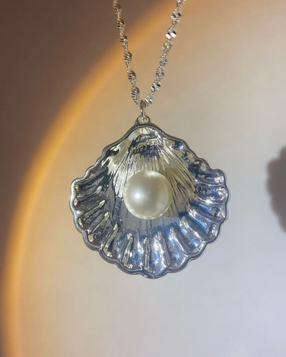 Seashell Pearl Pendant Necklace | ☾215