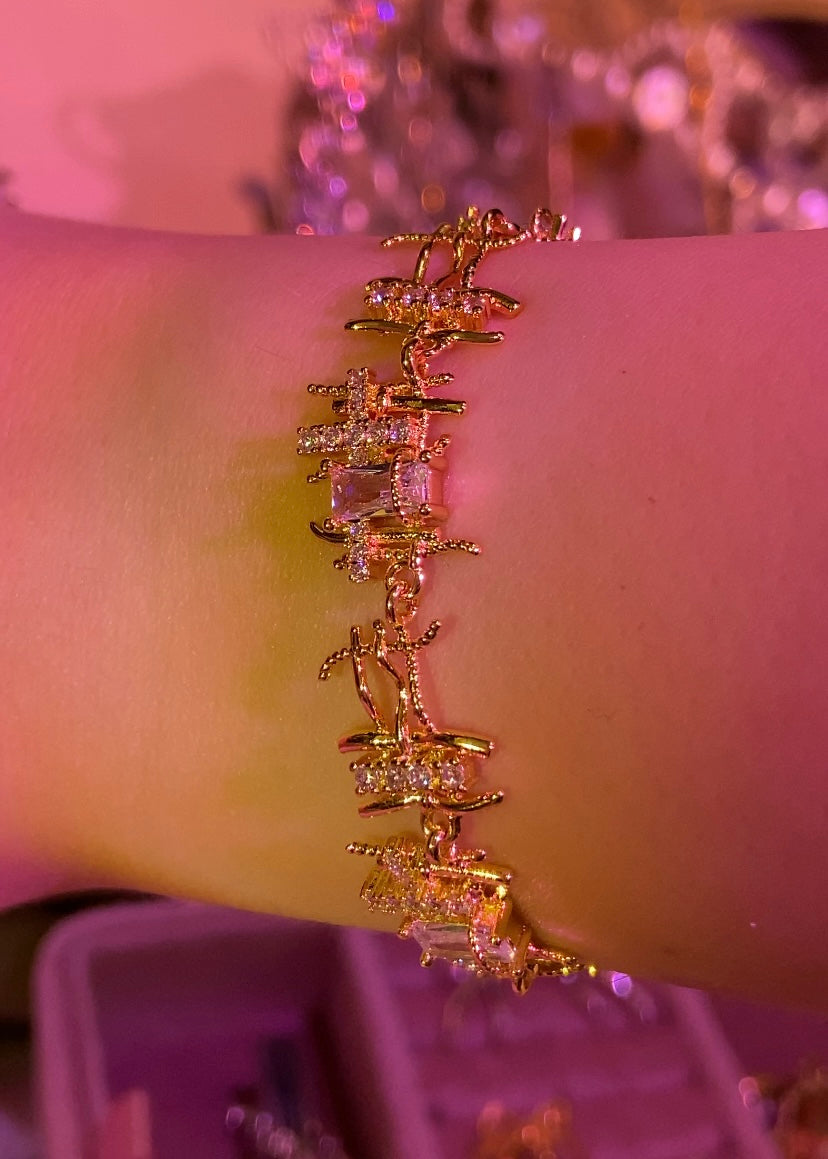 Criss-Cross Gemstone Bracelet ☾252