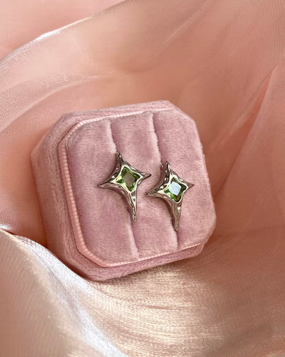 Green Star Stud Earrings | ☾191