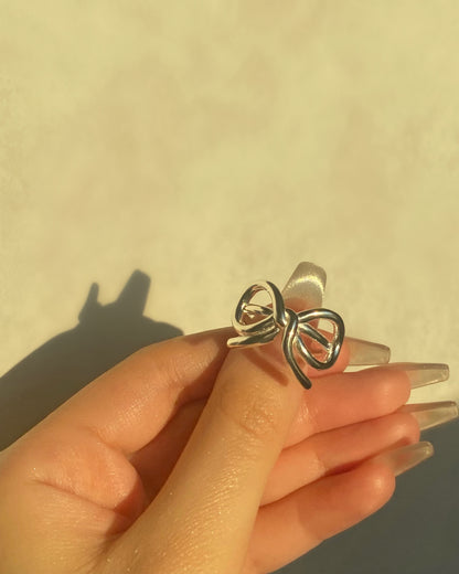 Chunky Silver Bow Ring | ☾136