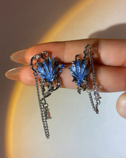 Blue Seashell Tassel Earrings | ☾110