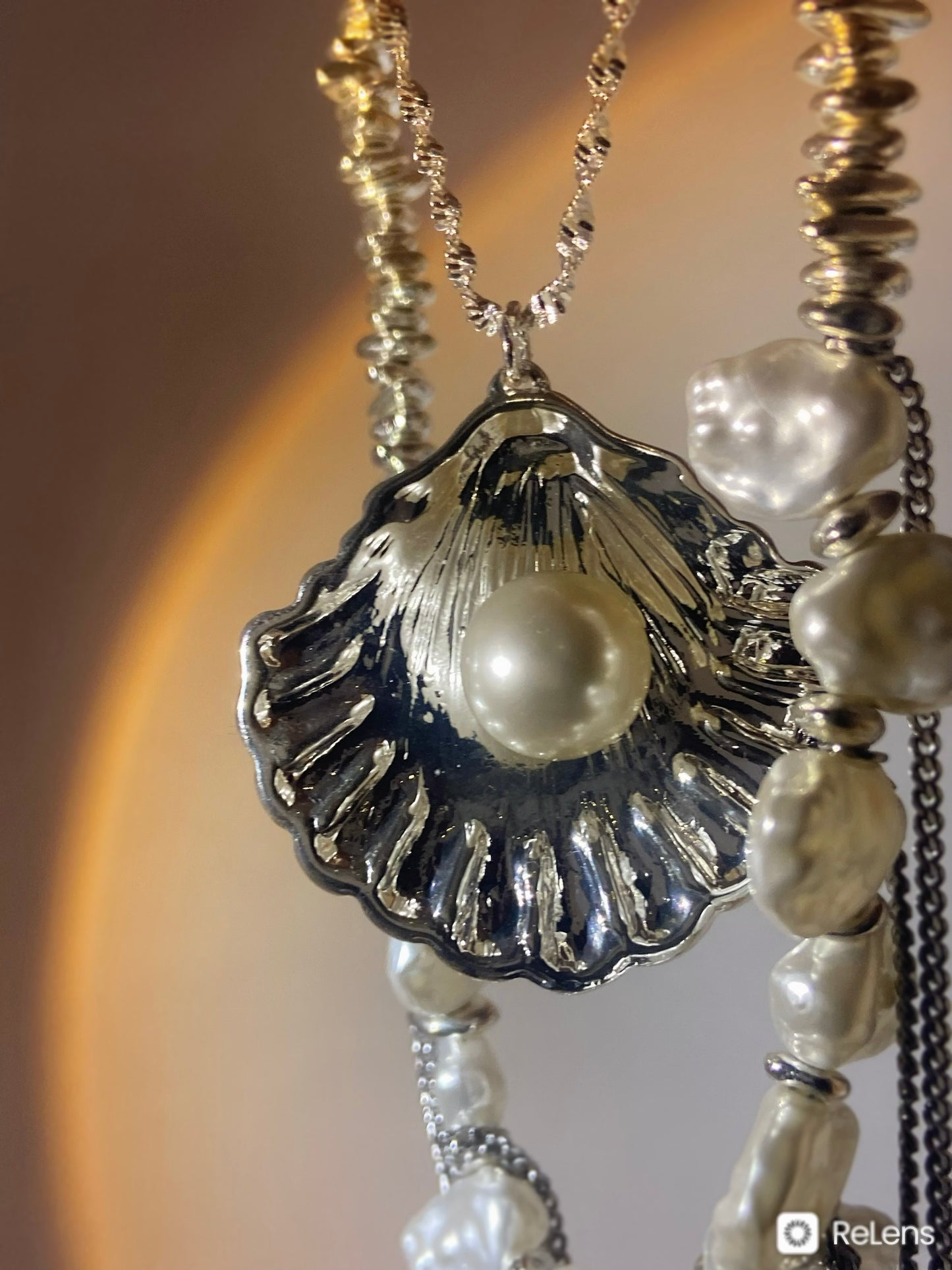 Seashell Pearl Pendant Necklace | ☾215