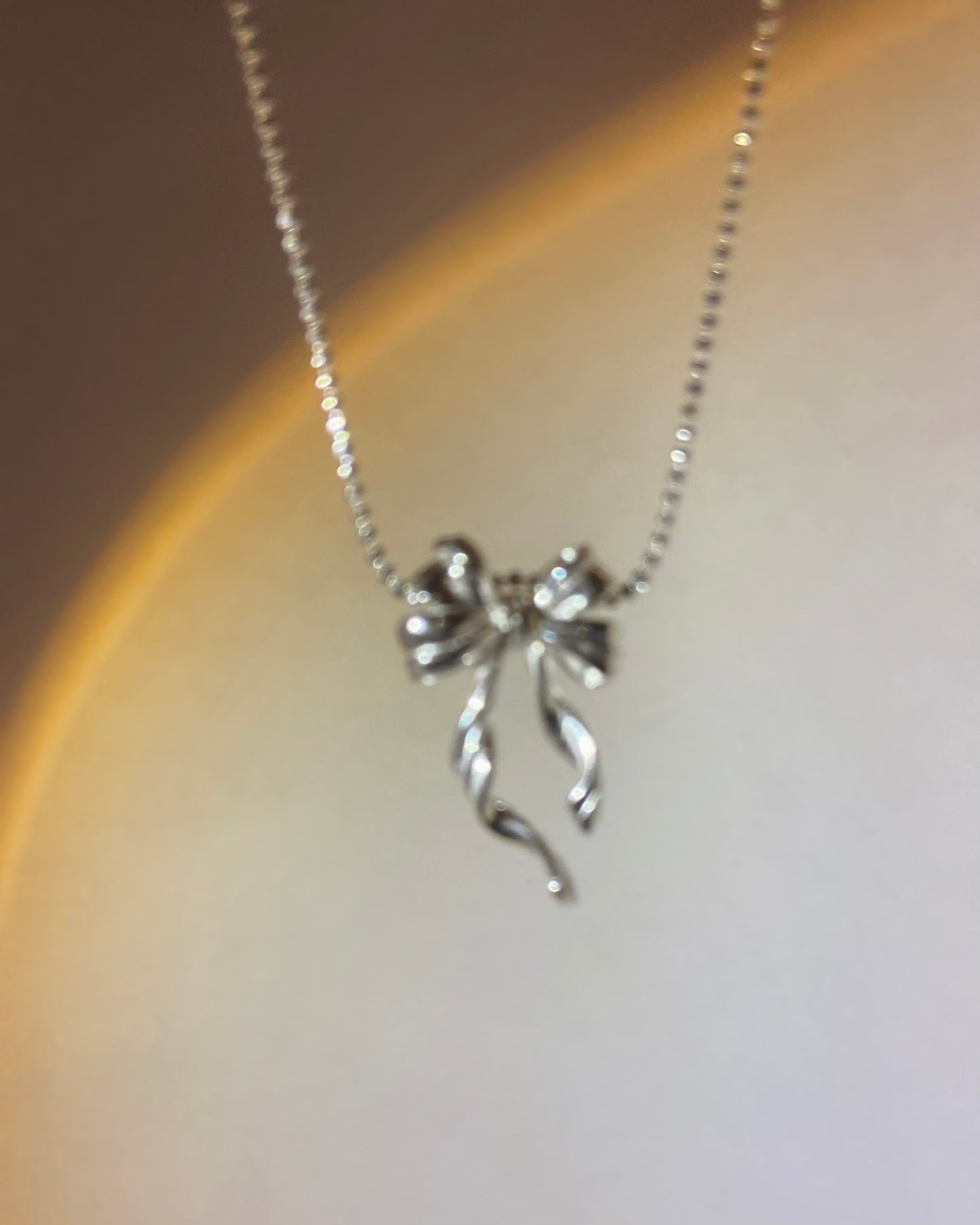 Ribbon Bow Pendant Necklace | ☾217