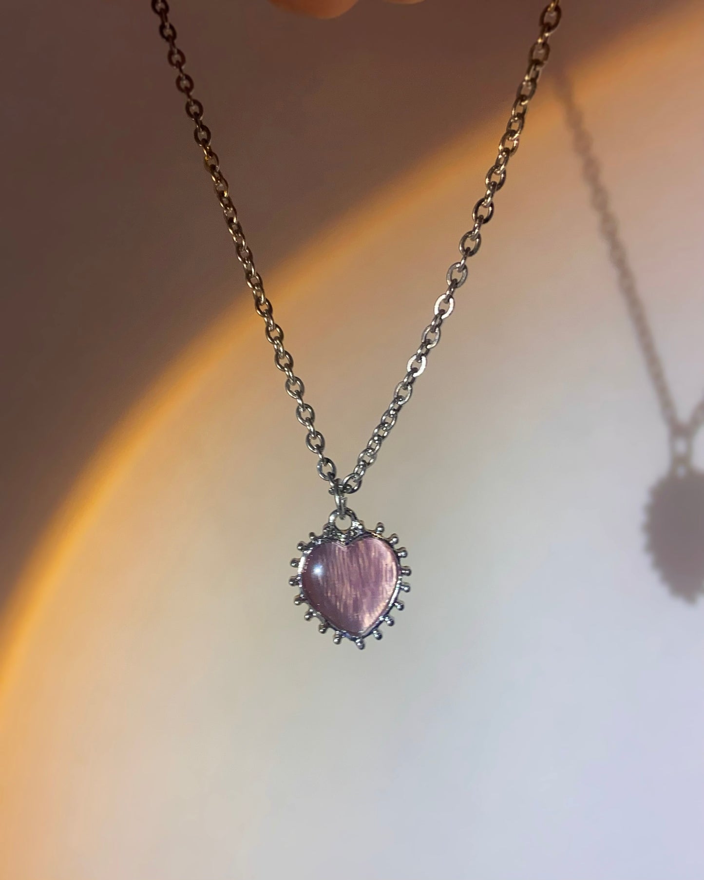 Pink Spiky Heart Necklace | ☾099