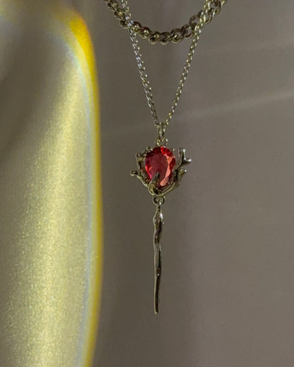 Red Rose Layered Necklace | ☾090
