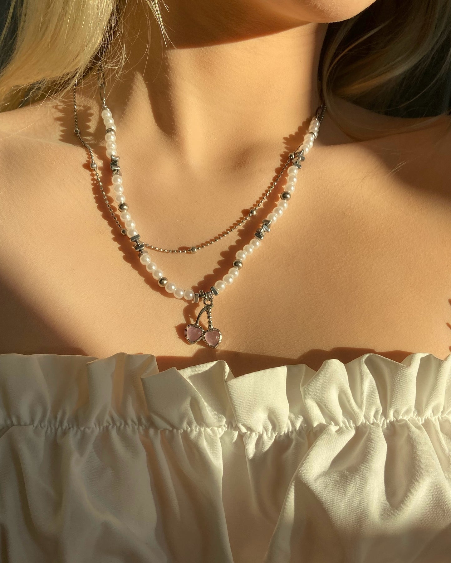 Cherry Pearl Necklace | ☾086