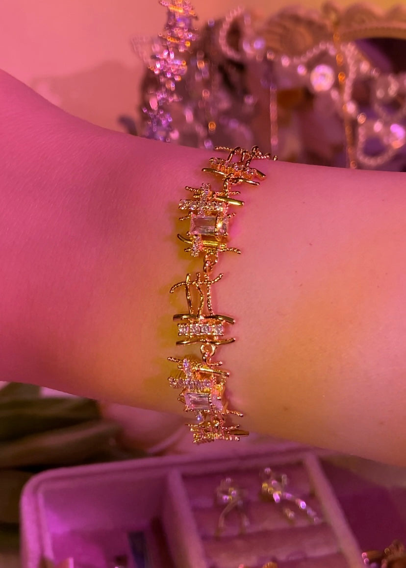 Criss-Cross Gemstone Bracelet ☾252
