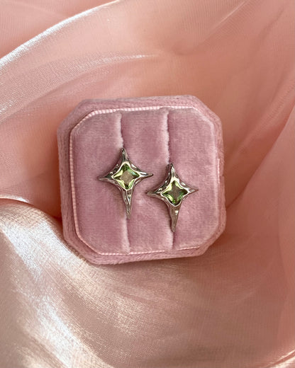 Green Star Stud Earrings | ☾191