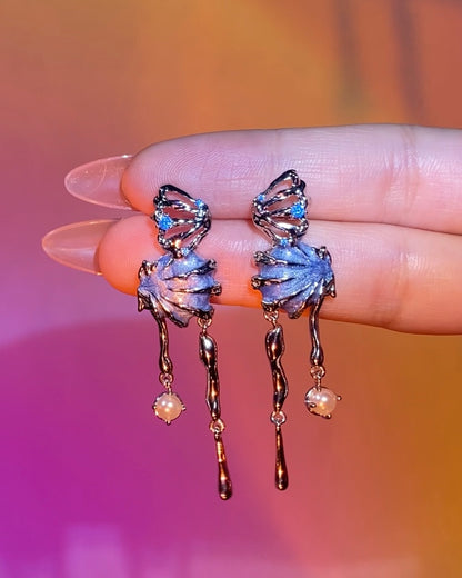 Blue Seashell Earrings | ☾103