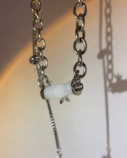 White Jade Bamboo Necklace | ☾235