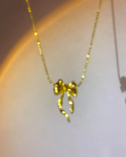 Ribbon Bow Pendant Necklace | ☾217