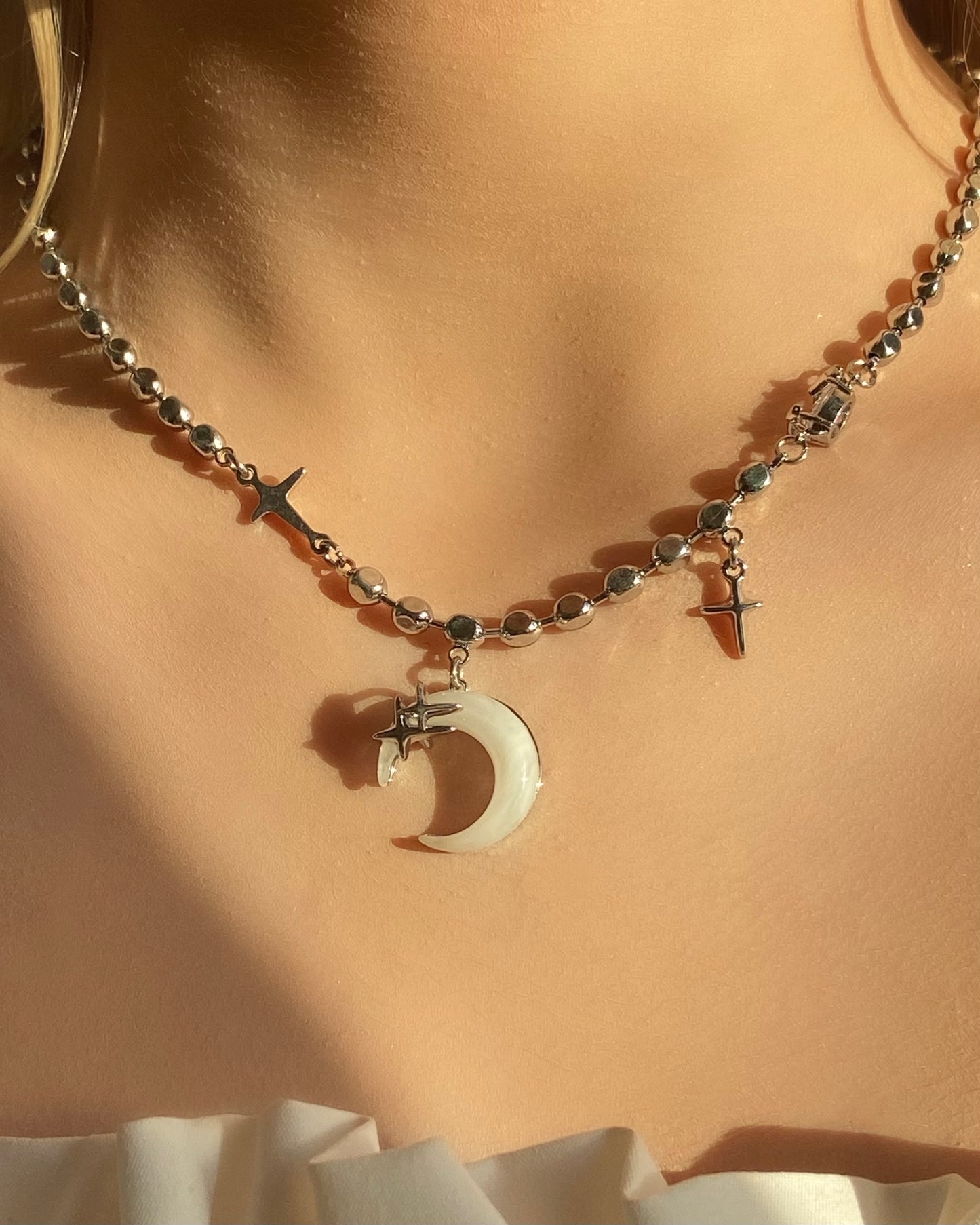 Beaded Moon Necklace | ☾025