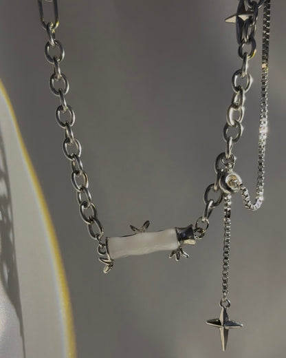 White Jade Bamboo Necklace | ☾235