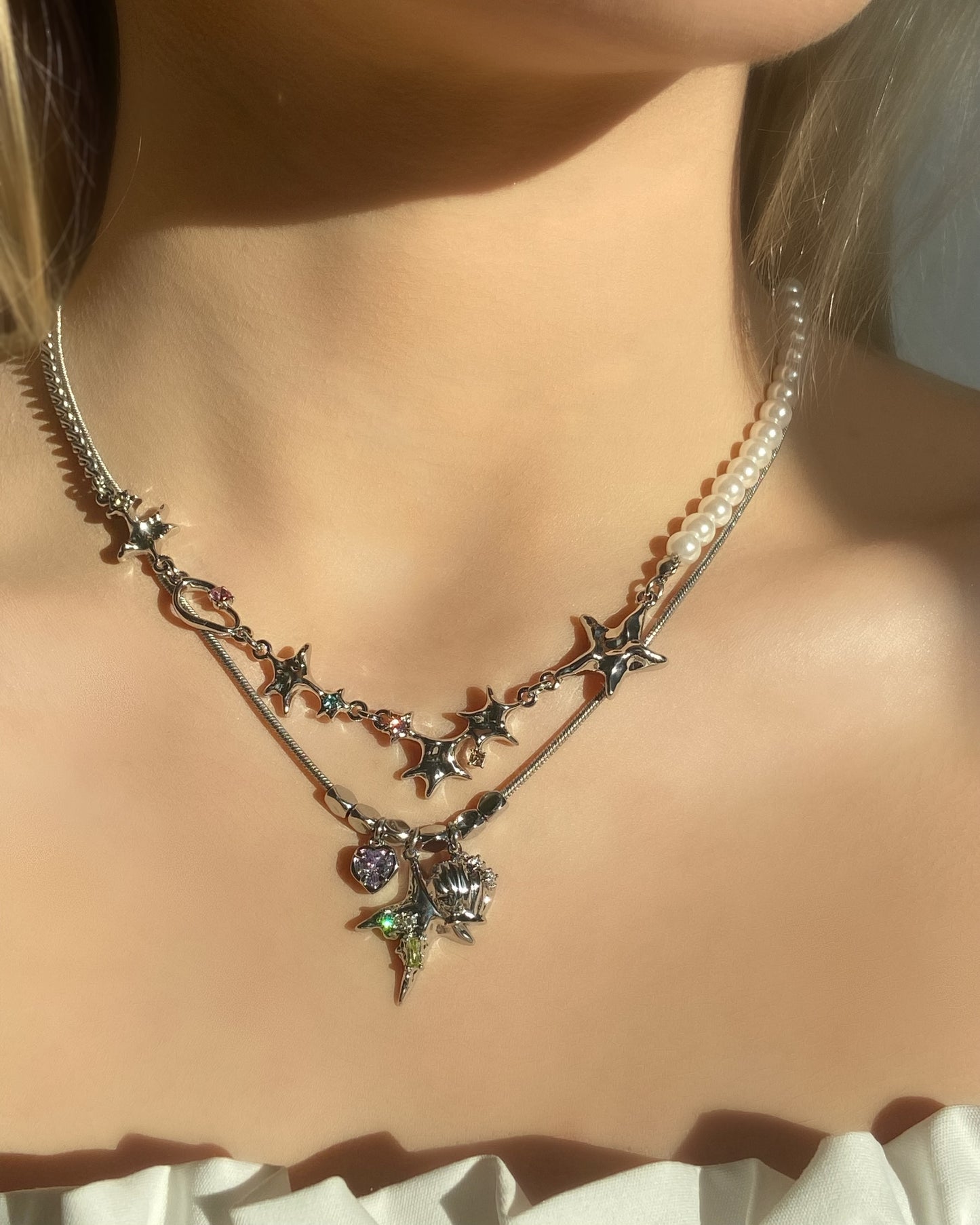 Starfish & Seashell Pendant Necklace | ☾158