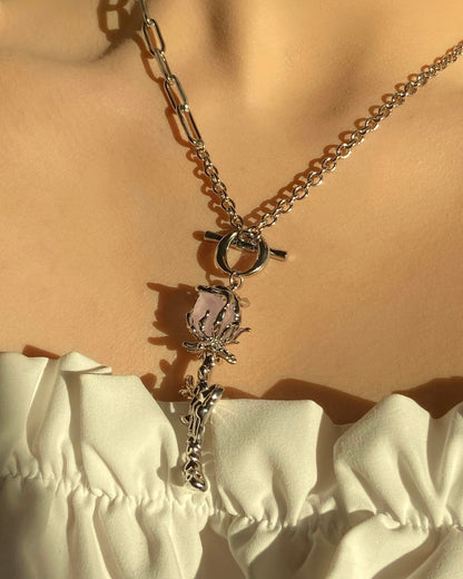 Lavender Rose Pendant Necklace | ☾092