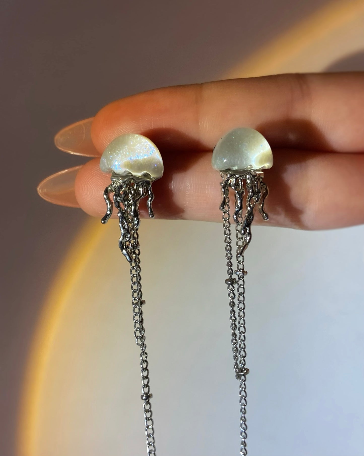 Glittery Jellyfish Tassel Earrings | ☾083