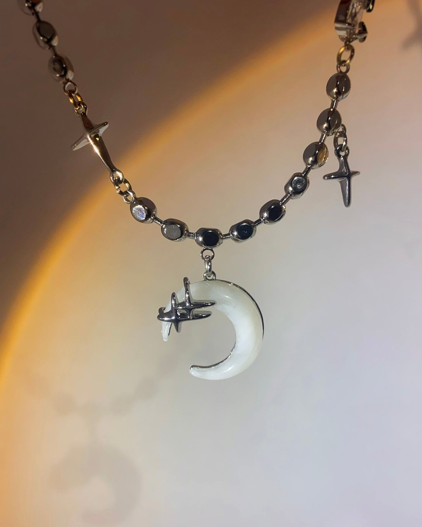 Beaded Moon Necklace | ☾025