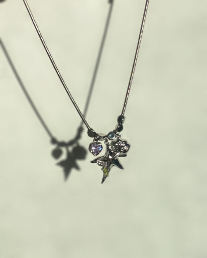 Starfish & Seashell Pendant Necklace | ☾158