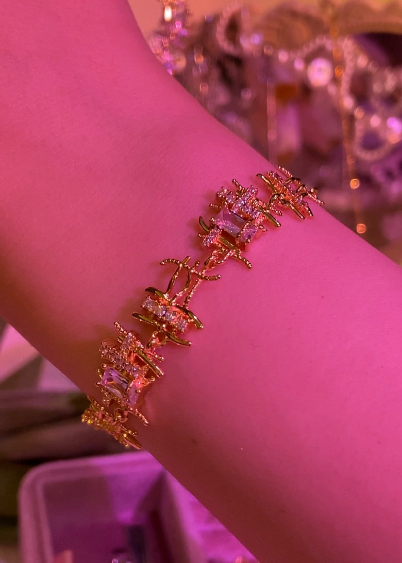 Criss-Cross Gemstone Bracelet ☾252