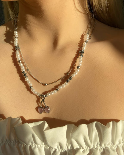 Cherry Pearl Necklace | ☾086