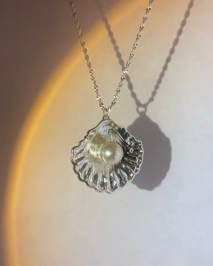 Seashell Pearl Pendant Necklace | ☾215