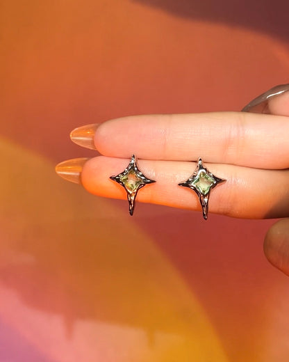 Green Star Stud Earrings | ☾191