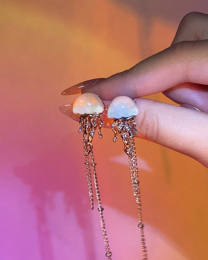 Glittery Jellyfish Tassel Earrings | ☾083