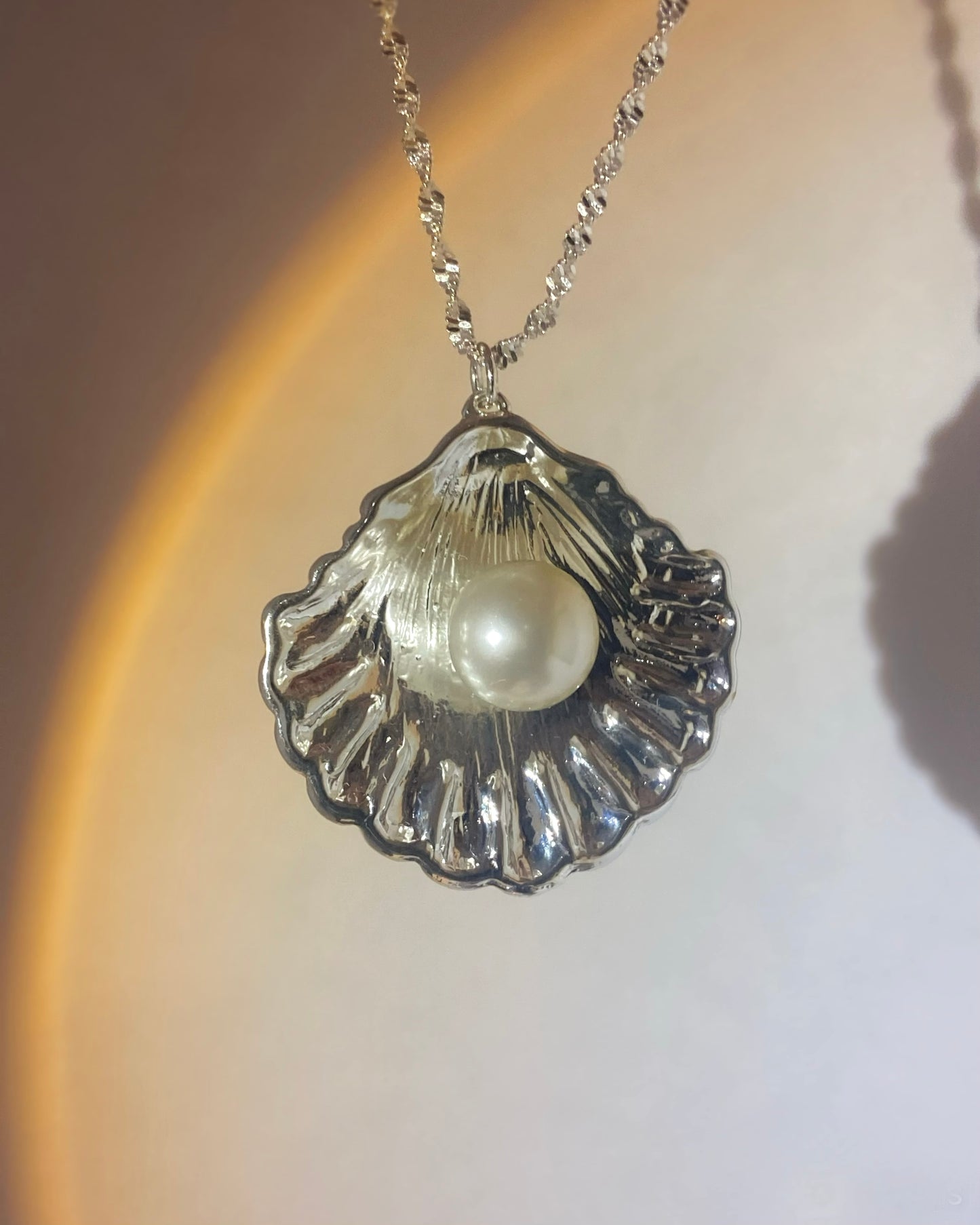 Seashell Pearl Pendant Necklace | ☾215